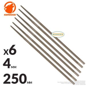 6 limes d’affûtage 4 mm (5/32) chaîne 1/4 et 3/8LP, Kerwood