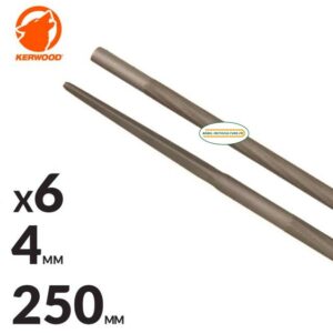 6 limes d’affûtage 4 mm (5/32) chaîne 1/4 et 3/8LP, Kerwood