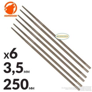 6 limes d’affûtage 3,5 mm (9/64) chaîne 1/4LP, Kerwood