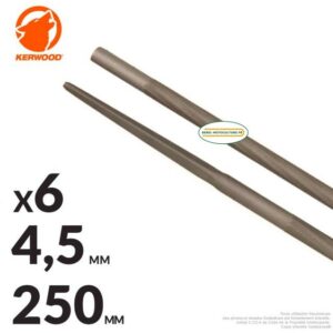 6 limes d’affûtage 4,5 mm (11/64) chaîne .325 à mi-usure, Kerwood