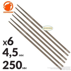 6 limes d’affûtage 4,5 mm (11/64) chaîne .325 à mi-usure, Kerwood