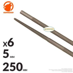 6 limes d’affûtage 5 mm (13/64) chaîne 3/8 (Stihl) et 404 à mi-usure, Kerwood