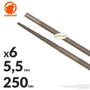6 limes d’affûtage 5,5 mm (7/32) chaîne 3/8″ et .404″, Kerwood