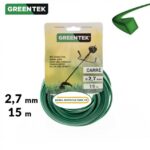 Fil débroussailleuse carré 2,7mm x 15m Greentek