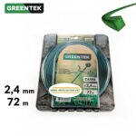 Fil débroussailleuse carré 2,4mm x 72m Greentek