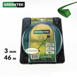 Fil débroussailleuse carré 3mm x 46m Greentek