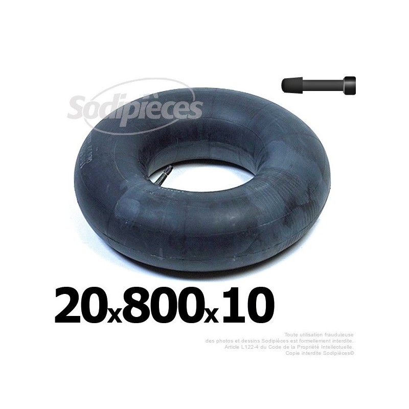 Chambre à air 20×8.00-10 valve droite