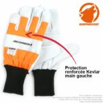 Gants anti-coupure tronçonneuse, classe 0, Kerwood. Taille S / 8