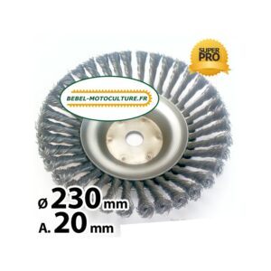 Brosse métal de désherbage 230mm pour débroussailleuse alésage 20mm