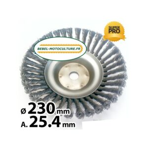 Brosse métal de désherbage 230mm pour débroussailleuse alésage 25,4mm