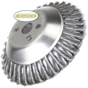 Brosse métal de désherbage 230mm pour débroussailleuse alésage 25,4mm