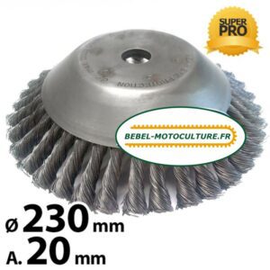 Brosse métal de désherbage 230mm pour débroussailleuse alésage 20mm