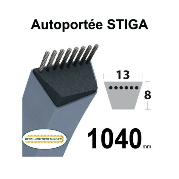 Courroie pour tracteur tondeuse Stiga 1134907101, 1134-9071-01