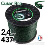 Fil nylon hélicoïdal Cuter Pro 2,4mm x 437m pour débroussailleuse