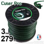 Fil nylon hélicoïdal Cuter Pro 3mm x 279m pour débroussailleuse