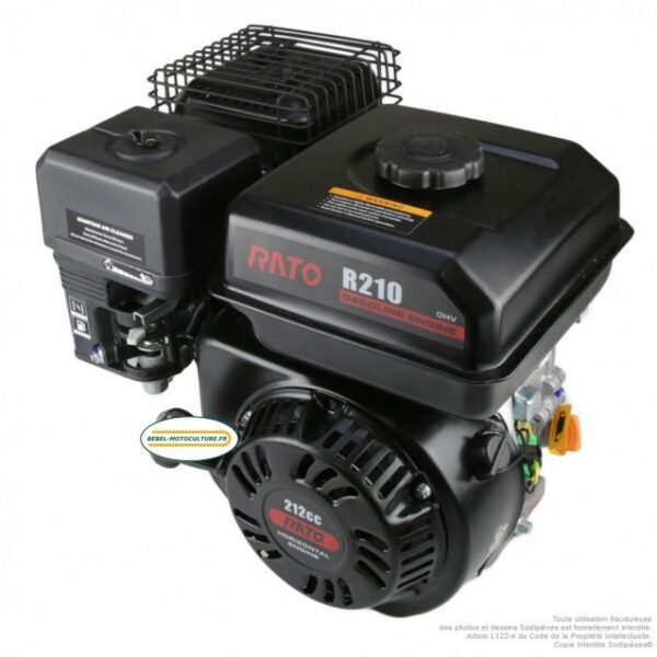 Moteur motobineuse Rato R210 – 212cc – 6CV – Arbre horizontal 19,05 mm