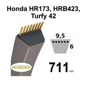 Courroie tondeuse Honda HR173, HRB423, TURFY 42, 23161VA9K41