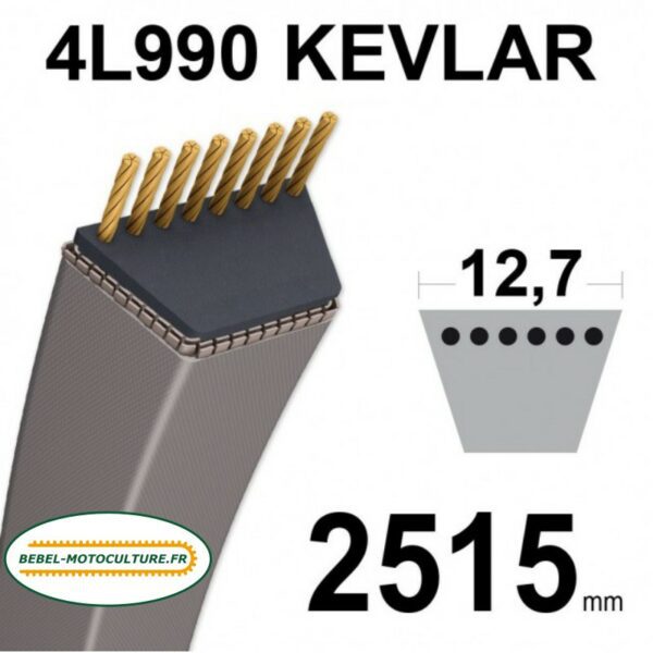 Courroie 4L990 Kevlar Trapézoïdale Lisse