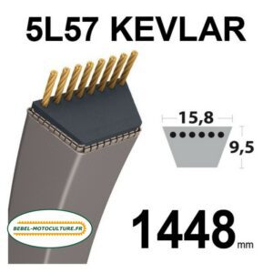 Courroie 5L570 Kevlar Trapézoïdale Lisse