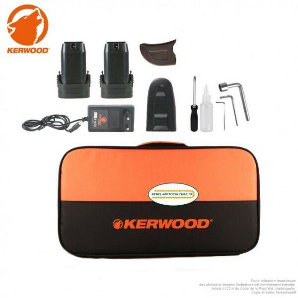 Pack mini tronçonneuse + sécateur électrique sans fil Kerwood 2 batteries