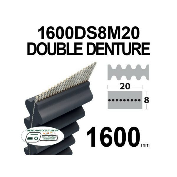 Courroie double denture 1600DS8M20