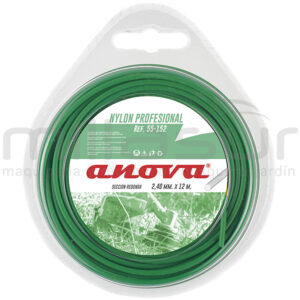 Fil nylon rond Anova 2,4mm x 12m pour débroussailleuse