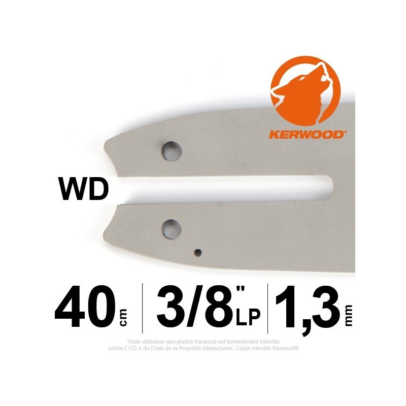 Guide chaine 40cm, 3/8LP, 1,3mm Kerwood 16B2KCWD