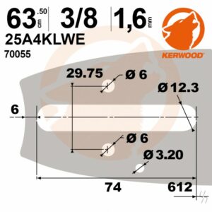 Guide tronçonneuse STIHL 63cm, 3/8, 1,6mm, Kerwood