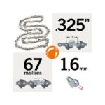 Chaîne 67 maillons 325, 1,6mm, tronçonneuse STIHL guide 40cm