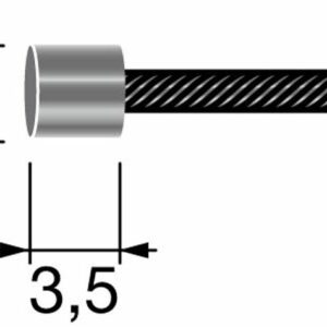Câble souple Ø 1,2 mm. L : 2,5 m. Embout cylindrique 3,5 x 3 mm