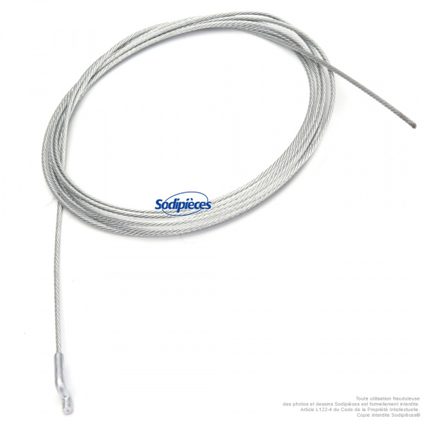Câble souple Ø 1,9 mm. L : 2,5 m. Embout Z Ø 4 mm.