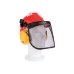 Casque forestier écran grillagé et oreillettes antibruit