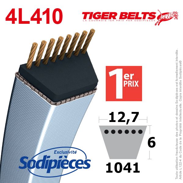Courroie 4L410 Tiger Belts
