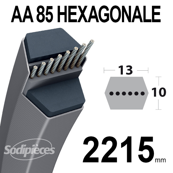 Courroie AA85 hexagonale Lisse, 135065700, 6125-704-2110