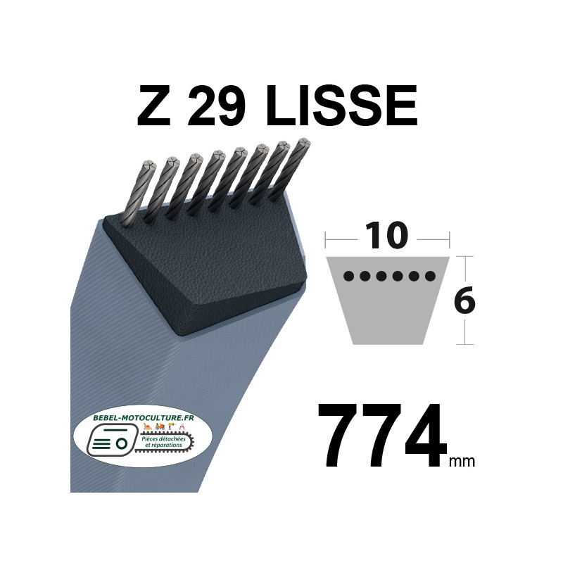 Courroie Z29 Trapézoïdale Lisse