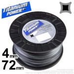 Fil nylon carré Titanium Power 4mm x 72m pour débroussailleuse