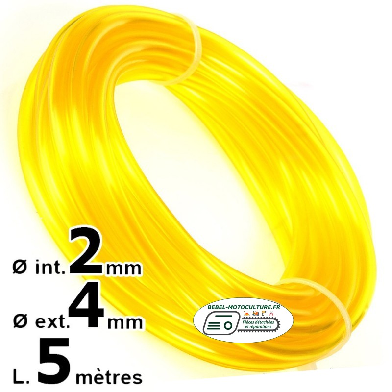 5 mètres durite d’essence 2×4 mm, nylon jaune