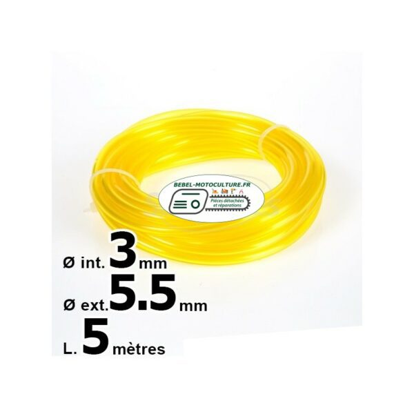 5 mètres durite d’essence 3×5,5 mm, nylon jaune