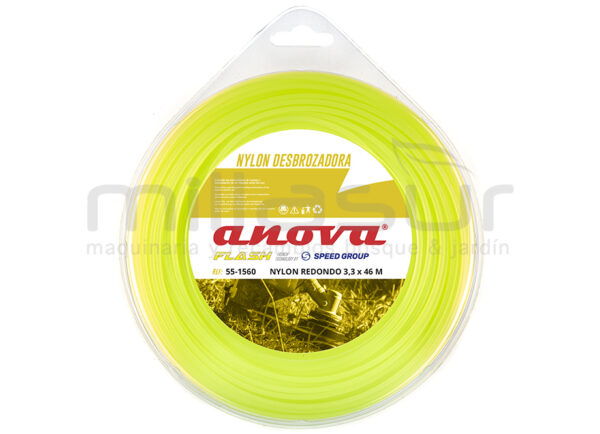 Fil nylon rond Anova flash pro 3,3mm x 46m pour débroussailleuse
