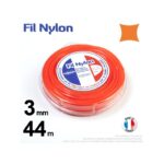 Fil nylon carré 3mm x 44m pour débroussailleuse
