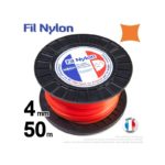 Fil nylon carré 4mm x 50m pour débroussailleuse