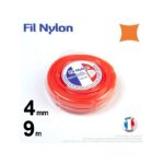 Fil nylon carré 4mm x 9m pour débroussailleuse