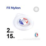 Fil nylon rond 2mm x 15m pour débroussailleuse