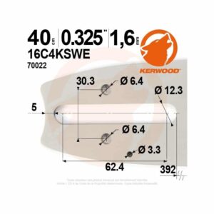 Guide 40cm + 2 chaines 67 maillons 325, 1,6mm tronçonneuse STIHL