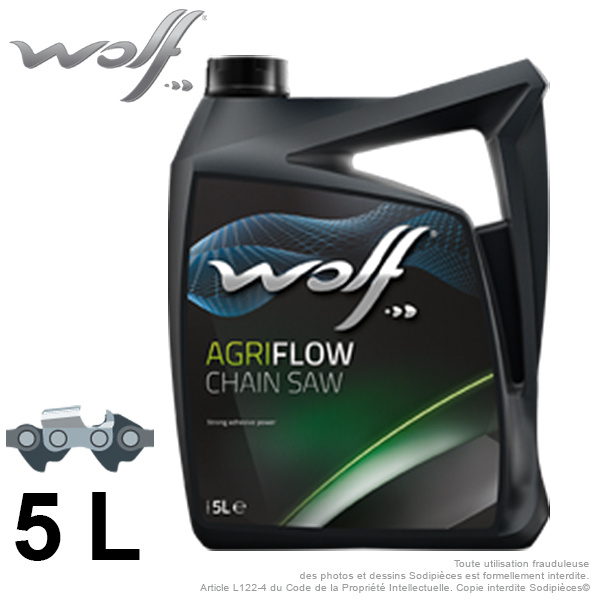 Huile de chaîne tronçonneuse WOLF AGRIFLOW 180 – 5 litres