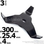 Lame de broyage pour débroussailleuse 300x4x25,4
