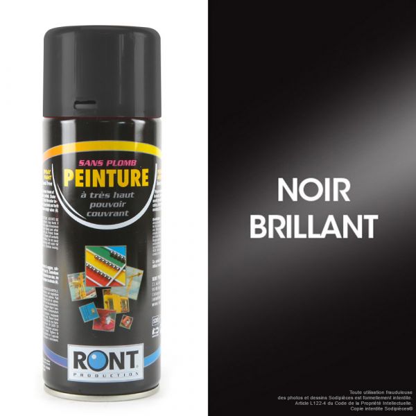 Bombe de peinture noir brillant 400 ml – RONT