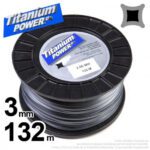 Fil nylon carré Titanium Power 3mm x 132m pour débroussailleuse