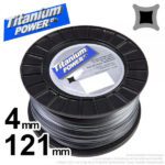 Fil nylon carré Titanium Power 4mm x 121m pour débroussailleuse